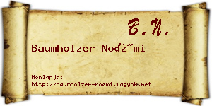 Baumholzer Noémi névjegykártya