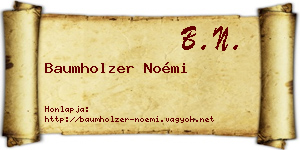 Baumholzer Noémi névjegykártya